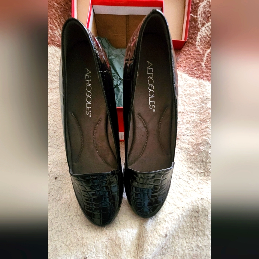 AEROSOLES Black Loafers Slip-On Shoes